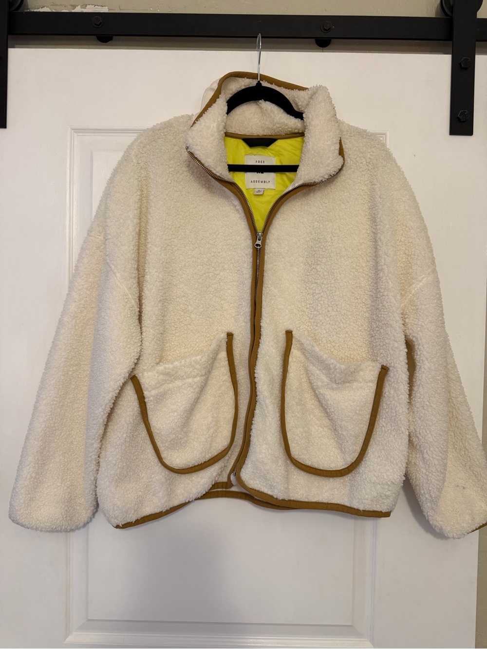 Cream Sherpa Zip Jacket